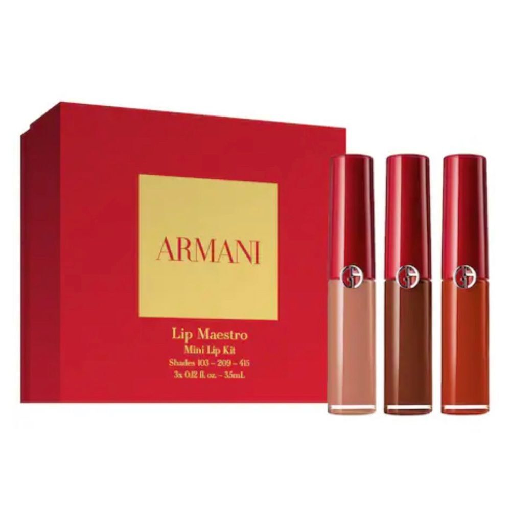 Armani Beauty Mini Lip Maestro Trio Set 103/209/415 New in box